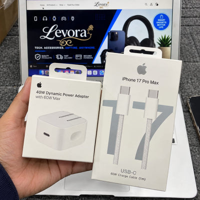 Apple 40W Dynamic Charging Adapter + Free Braided Cable