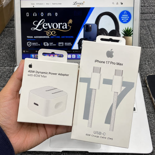 Apple 40W Dynamic Charging Adapter + Free Braided Cable