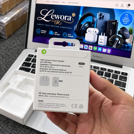 Apple 40W Dynamic Charging Adapter + Free Braided Cable
