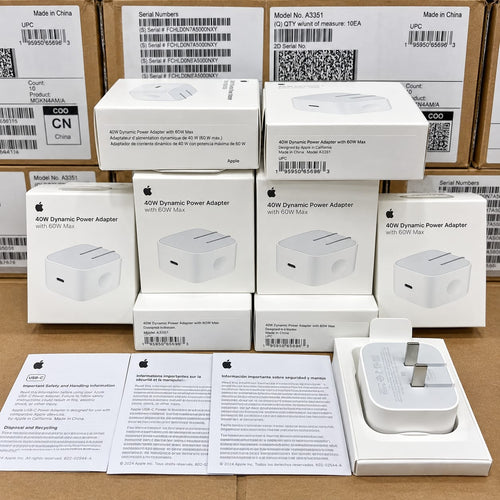 Apple 40W Dynamic Charging Adapter + Free Braided Cable