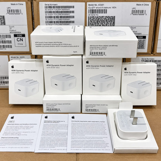 Apple 40W Dynamic Charging Adapter + Free Braided Cable