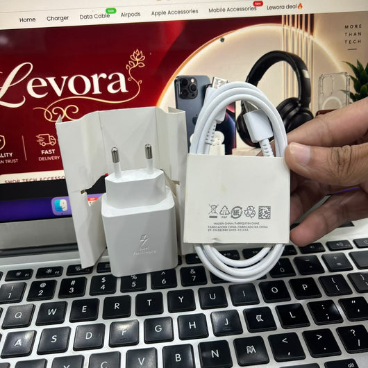 Samsung 45W Fast Charger + Free Cable | Super Fast Charge Uk Variant